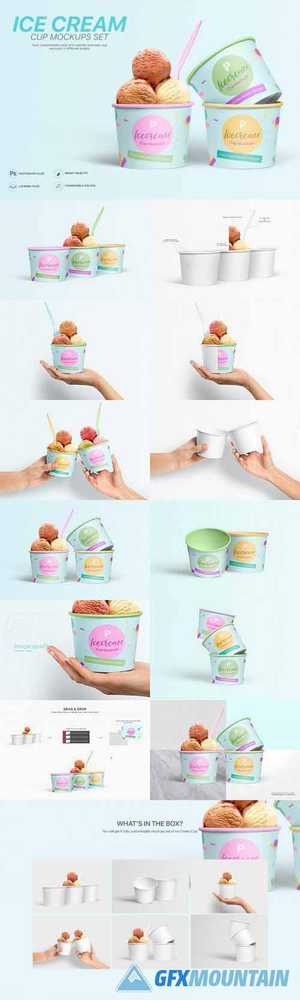 DesignCuts - Ice Cream Cup Mockups Set