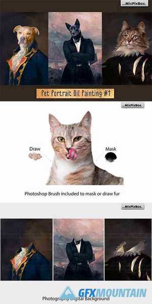 Pet Portrait Oil Background v.1 - 5220080