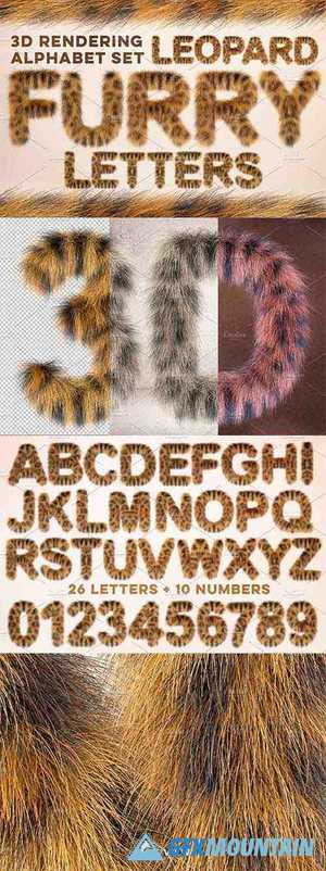 3D Leopard Furry Letters Pack - 739086