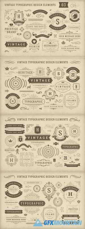 Vintage Typographic Design Elements 4956721