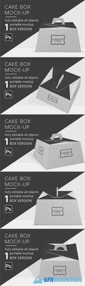 Bakery cake box mockup