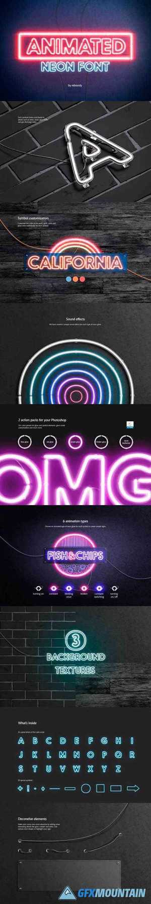 Animated Neon Font 5422893