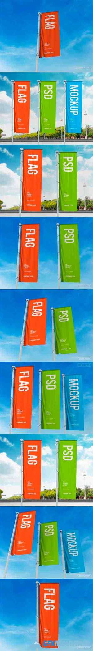Mockup of vertical flag design
