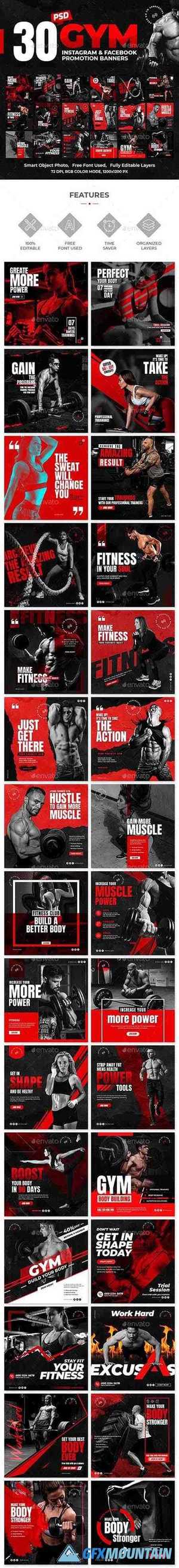 30-Instagram & Facebook Fitness GYM Banners 28501769
