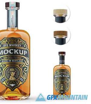 Whiskey Glass Bottle Mockup 331782750