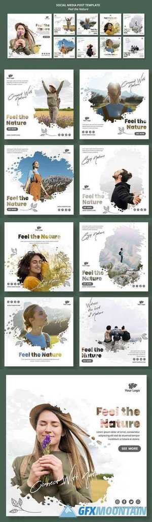 Feel The Nature - Social Media Post PSD Template