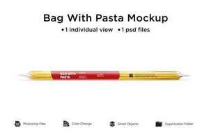 Bag with pasta mockup isolated