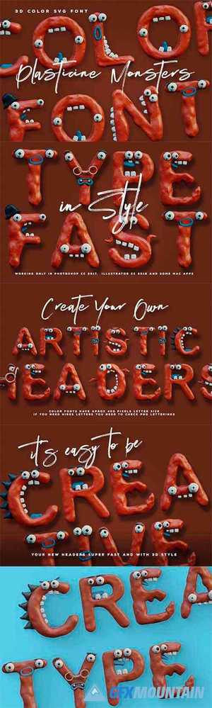 Plasticine Monsters - Color SVG Font 