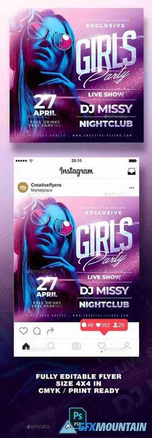 Girls Party Nightclub Flyer 28790786