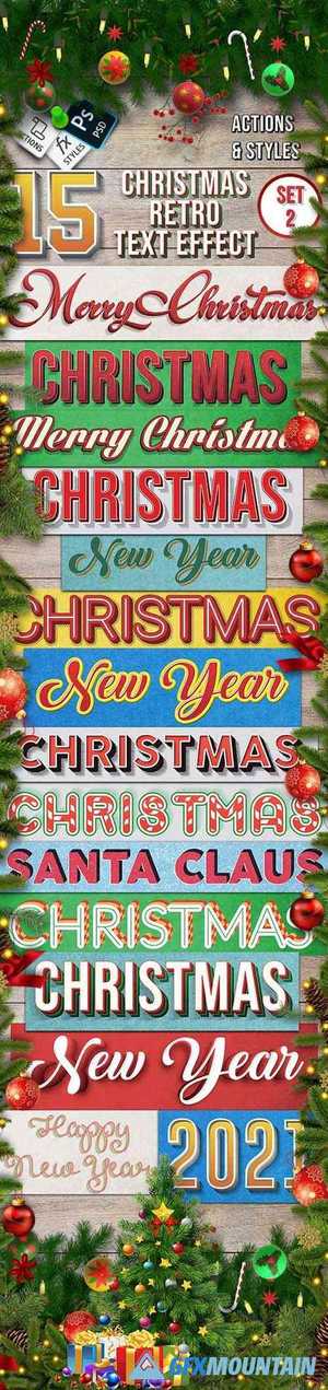 Christmas Retro Text Effect Set 2 - 15 Different Styles 29417802