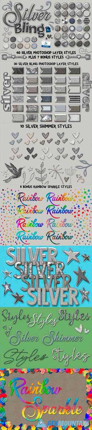 Silver Bling Photoshop Layer Styles 5115002