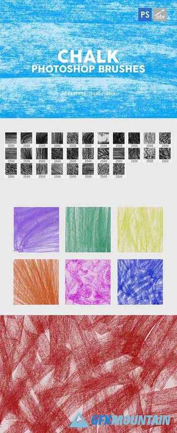 30 Chalk Texture Photoshop Stamp Brushes Vol 1 29575540