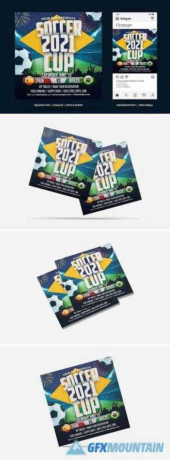 Soccer Cup Square Flyer & Insta Post