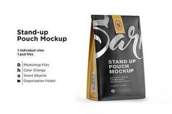 Stand up matte pouch with mockup