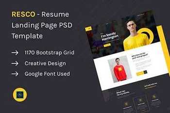 Resco - Resume Landing Page PSD Template