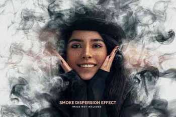 Smoke dispersion photo effect template