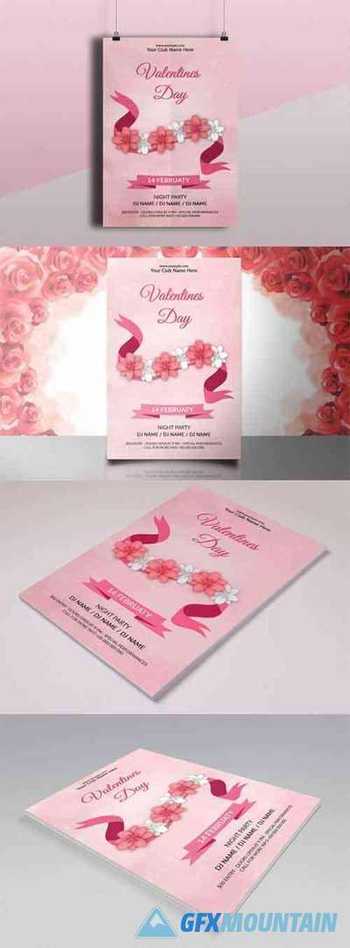Valentine's Day Party Flyer Template 7874369