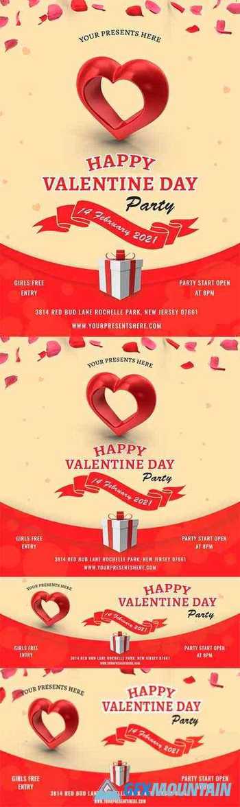 Valentines Day Party Flyer & Social Media Pack