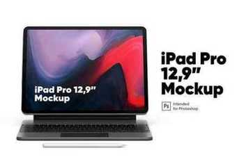 iPad Pro 12,9" with Keyboard Mockup