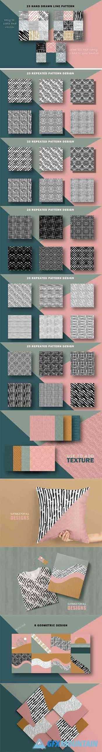 Hand Drawn Lines Patterns Collection 8059096