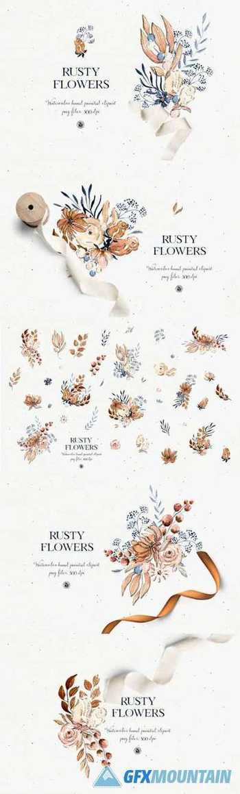 Rusty Flowers - Watercolor Set 7098711