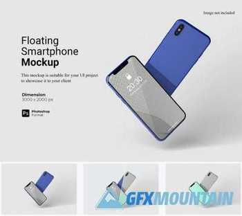 Realistic Floating Smartphone Mockup Template