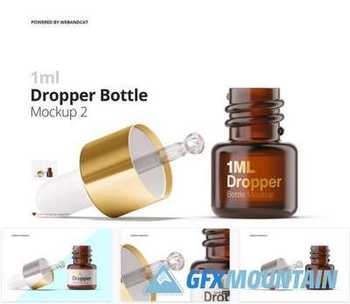 1ml Opened Dropper Bottle Mockup
