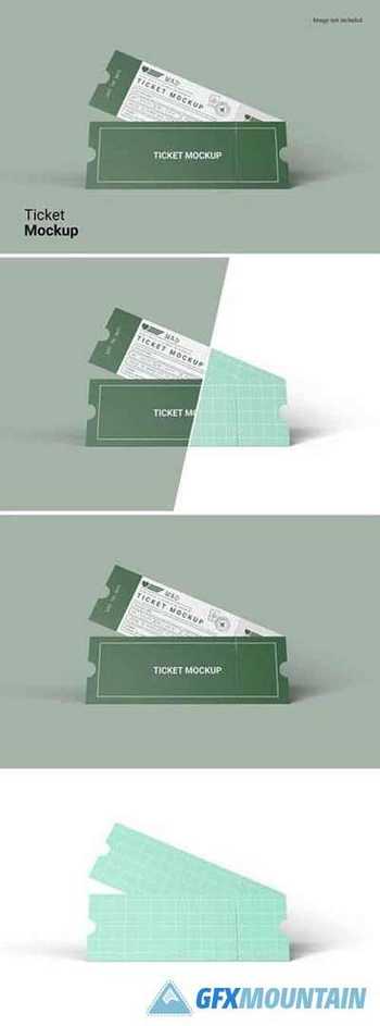 Realistic View Ticket Mockup