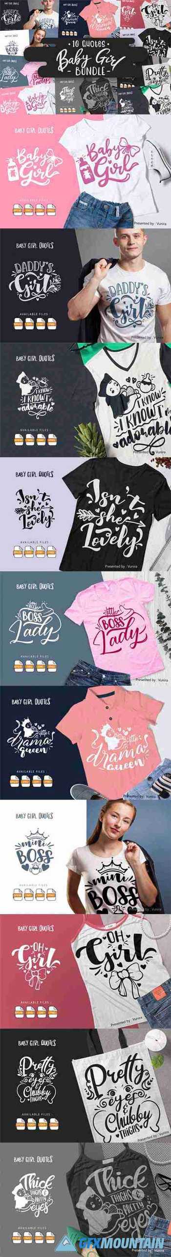 10 Baby Girl Bundle - Lettering Quotes 7717842