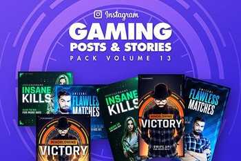 Gaming Instagram Posts and Stories Pack 13