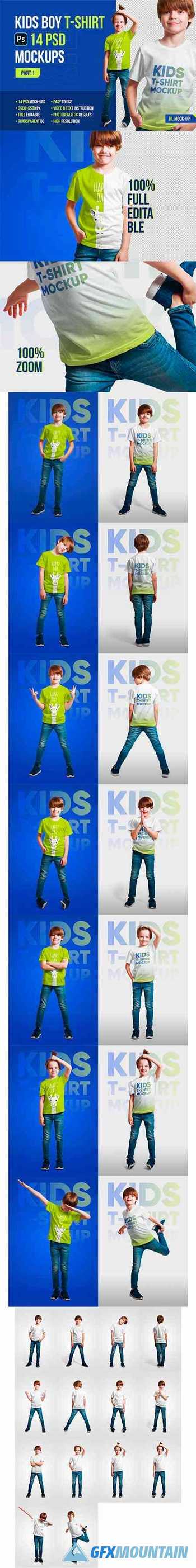 Kids Boy T-Shirt Mockups. Part 1 5336705