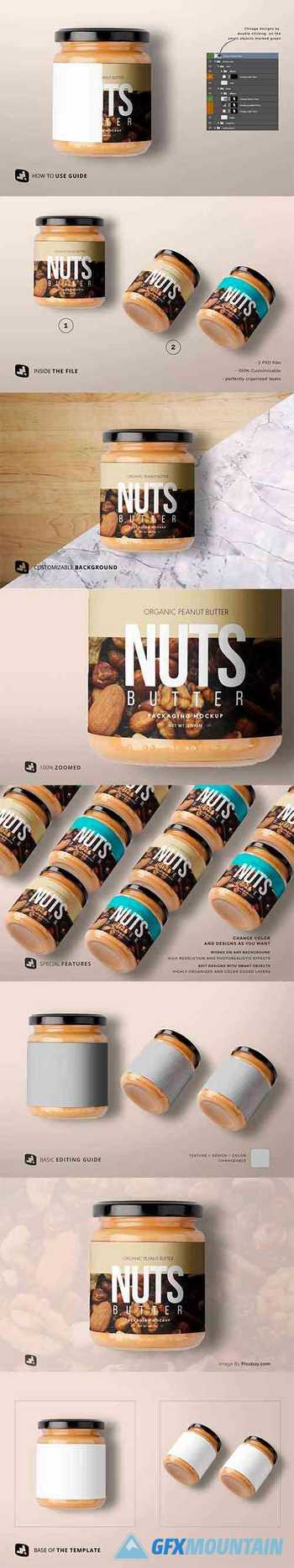 Organic Nut Butter Packaging Mockup 5313363