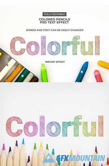 Colourful Pencil Sketch Text Effect 29854521