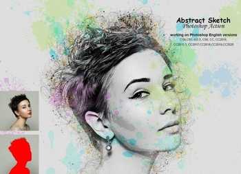 Abstract Sketch Photoshop Action 5239837
