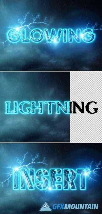 Glowing Text Effect with Lightning Mockup