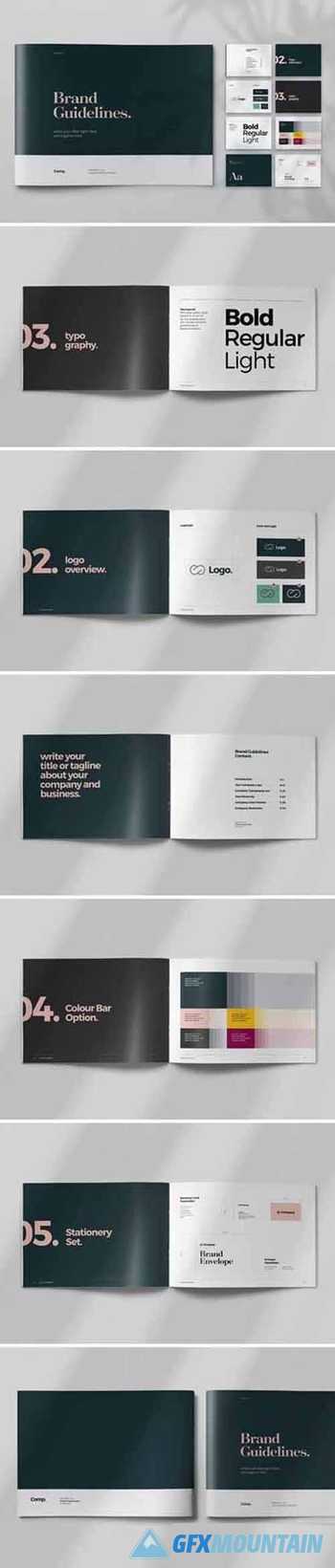 Black and Green Brand Guideline Brochure Layout