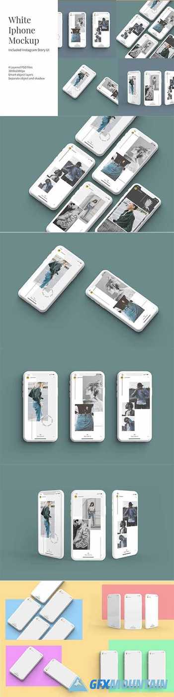 White Iphone Mockup + InstaStory UI 5825026