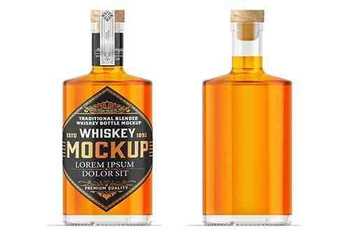 Whiskey Glass Bottle Mockup