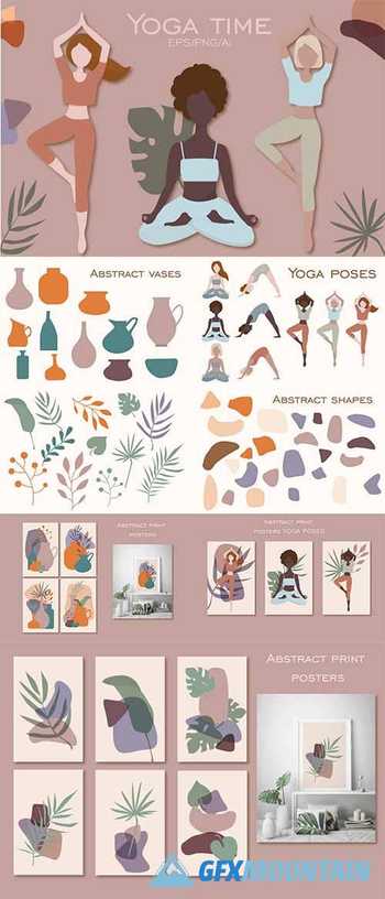Yoga Clipart PNG, Woman Abstract Clipart 9235862