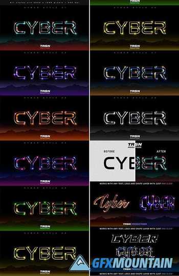 Cyber 3D Text Effect Vol 1 30015725