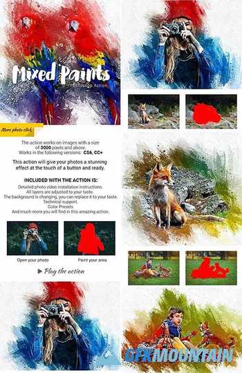 Mixed Paints Photoshop Action 30124859