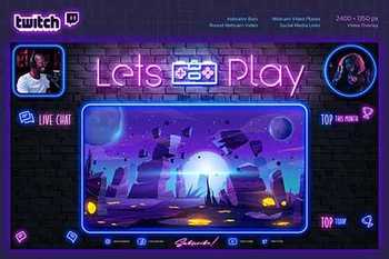 Neon Gaming Twitch Overlay