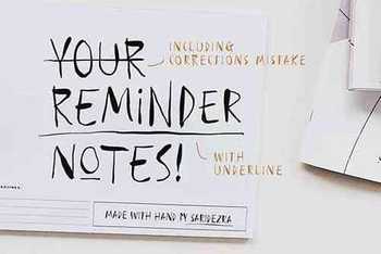 Reminder Notes - Handwritten Font 