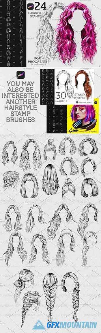 Hairstyle II Stamp Brushes Procreate 5927570