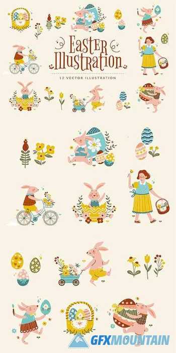 Easter Illustration Set