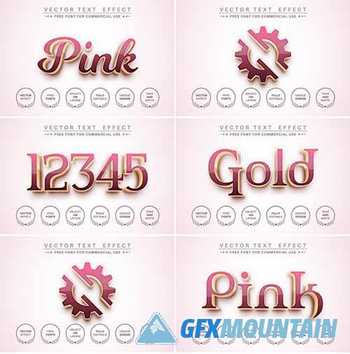 Pink gold - editable text effect, font style