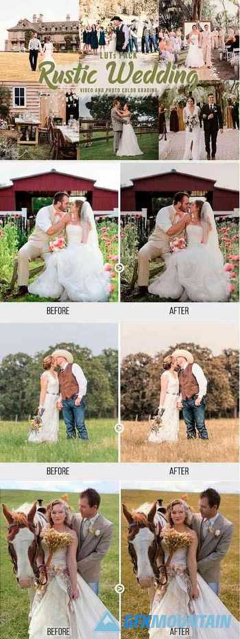 Rustic Wedding LUTs - Video Color Grading Filters