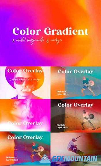 Color Gradient - 30 Colorful Backgrounds & Overlays