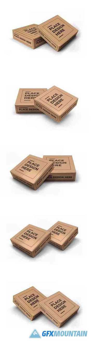 Small square box packaging mockup