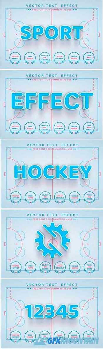 Hockey - editable text effect, font style